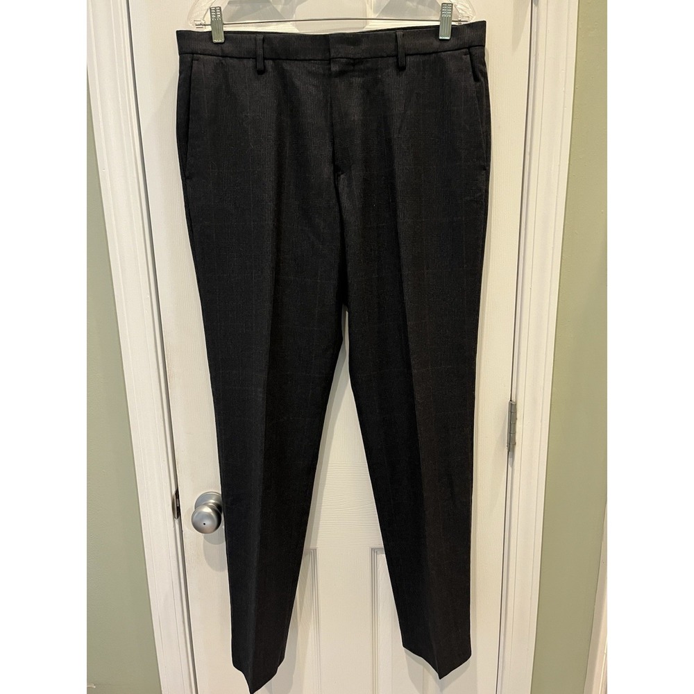 J. Crew Ludlow Slim Wool Glen Check Navy Blue Dress Pants Men's 35x32‎ Trousers